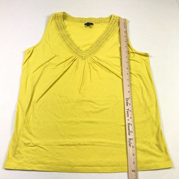 Talbots Womens Tank Yellow V-Neck Sleeveless Cotton Blend Top Plus Size 1X * - Picture 5 of 12